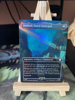 MTG Anduril, Narsil Reforged 491 Borderless Foil Rare LOTR Commander Card - Image 1