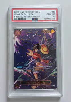 2025 One Piece Monkey.D.Luffy SP OP09-119 OP13 Carrying On His Will PSA 10 - Image 1
