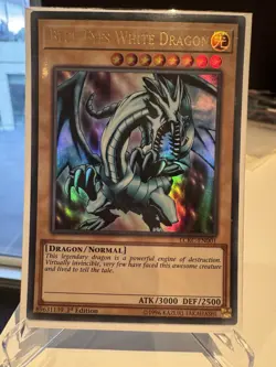 Yugioh Blue-Eyes White Dragon (Version 1) LCKC-EN001 1st Edition Ultra Rare NM - Image 1