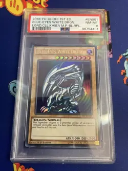 Yu-Gi-Oh LCKC-EN001 Blue-Eyes White Dragon Ultra Rare 1st Edition Card Psa 8 - Image 1