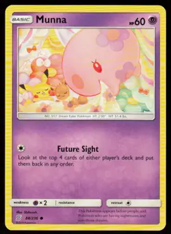 Munna 88/236 Common Unified Minds Pokemon Lightly Played - Image 1