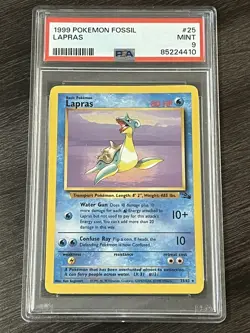 1999 Pokemon Fossil Non-Holo Lapras #25/62 PSA 9 MINT - Image 1