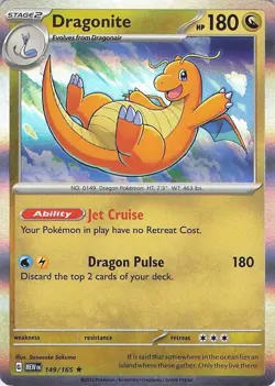 Dragonite 151 Holo Pokemon TCG 149/165 Scarlet & Violet Rare NM - Image 1
