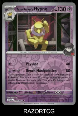TEAM ROCKET'S HYPNO 080/182 UC DESTINED RIVALS POKEMON REVERSE HOLO NM/M - Image 1