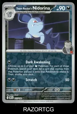 TEAM ROCKET'S NIDORINA 115/182 C DESTINED RIVALS POKEMON REVERSE HOLO NM/M - Image 1