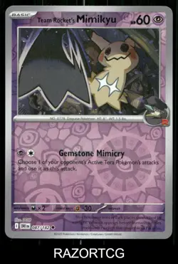 TEAM ROCKET'S MIMIKYU 087/182 UC DESTINED RIVALS POKEMON REVERSE HOLO NM/M - Image 1