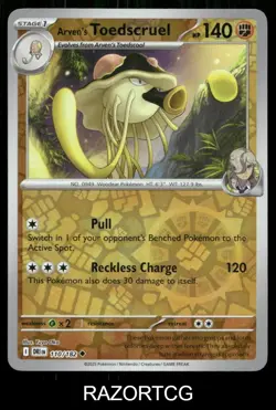 ARVEN'S TOEDSCRUEL 110/182 UC DESTINED RIVALS POKEMON REVERSE HOLO NM/M - Image 1