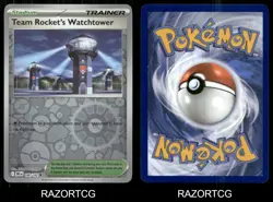 TEAM ROCKET'S WATCHTOWER 180/182 UC DESTINED RIVALS POKEMON REVERSE HOLO NM/M - Image 3