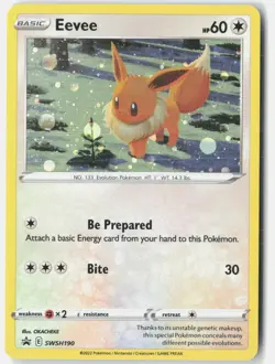Eevee SWSH190 Holo Promo Sword & Shield Promo Pokemon Near Mint - Image 1