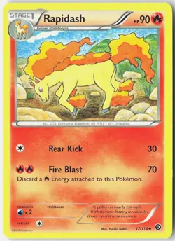 Rapidash 17/114 Uncommon Steam Siege Pokemon Near Mint - Image 1