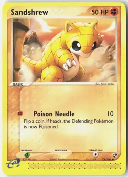 Sandshrew 75/100 Common Sandstorm Pokemon Near Mint - Image 1