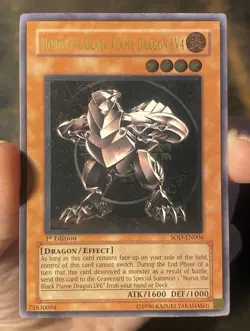 Yugioh NM Horus the Black Flame Dragon LV4 Ultimate Rare Foil 1st SOD-EN006 - Image 1