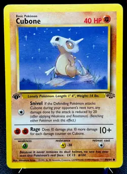 Cubone 50/64 MP 1st Edition Beautiful Night Sky Jungle Pokemon Card! - Image 1