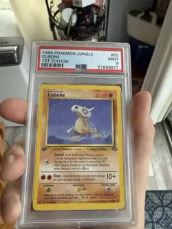Pokemon TCG Cubone 1st Edition Jungle Pack, Card 50/64, Vintage PSA9 - Image 2