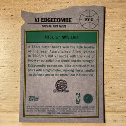 2025-26 Bowman Chrome VJ Edgecomb RY-3 Rookie Of The Year Favorites RC 76ers 🔥 - Image 2