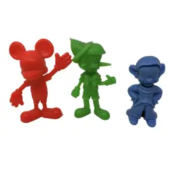 Louis MARX Disney vintage Plastic Figures Mickey Mouse Pinocchio Dopey Lot Of 3 - Image 1