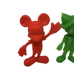 Louis MARX Disney vintage Plastic Figures Mickey Mouse Pinocchio Dopey Lot Of 3 - Image 2