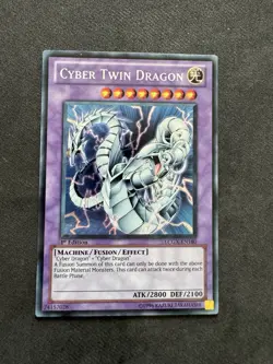Yu-Gi-Oh LCGX-EN180 Cyber Twin Dragon 1st Edition Secret Rare Card - Image 1