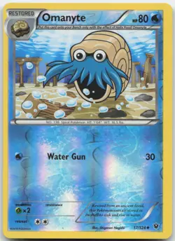 Omanyte 17/124 Reverse Holo XY - Fates Collide Pokemon Card NM - Image 1