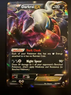 Pokemon DARKRAI EX Card DARK EXPLORERS Set 63/108 Black and White MP/LP - Image 1