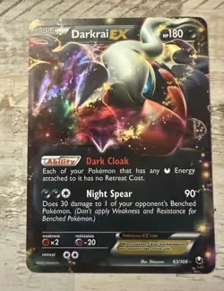 Pokemon DARKRAI EX Card DARK EXPLORERS Set 63/108 Black and White MP/LP - Image 5