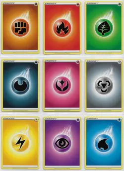 POKEMON Celebrations NM COMPLETE SET Com NON-holo Basic ENERGY CARDS - Lot of 9 - Image 1