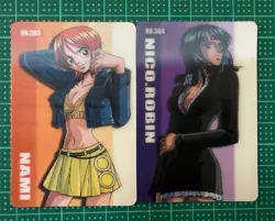 PREORDER Nami & Nico Robin 3D Japanese One Piece Gumica Gummy Cards - Image 1