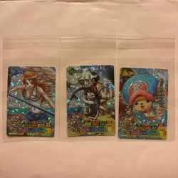 BANDAI One Piece Data Carddass New World Holo Card Nami Usopp Chopper Set - Image 1