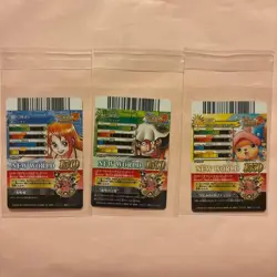 BANDAI One Piece Data Carddass New World Holo Card Nami Usopp Chopper Set - Image 2