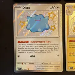 Pokemon TCG Paldean Fates 4 Card Lot Shiny Holo Wugtrio Noibat Ditto Raichu - Image 4