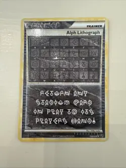 Alph Lithograph Three 3 Undaunted Holo Pokemon TCG Card Rare English - Image 1