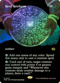 Magic The Gathering MTG HERD HEIRLOOM BORDERLESS FOIL Tarkir: Dragonstorm NM - Image 1