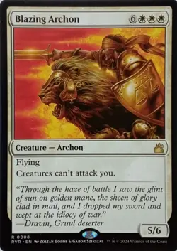 0008 BLAZING ARCHON RARE RAVNICA REMASTERED MTG CARD - Image 1