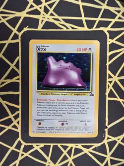 🔥 Ditto 3/62 🔥 Original Holo Rare Fossil Set Pokemon Card WOTC TCG 1999 - Image 1