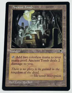 MTG Tempest ANCIENT TOMB *Moderate-Play *old frame/1st printing - Image 1