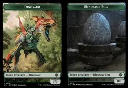 1x Dinosaur (0010) // Dinosaur Egg (0011) Double-Sided Token - Foil MTG - The Lo - Image 1