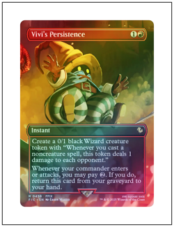 Vivi's Persistence, Borderless Art Foil - 0458, Final Fantasy Commander, MTG NM - Image 1
