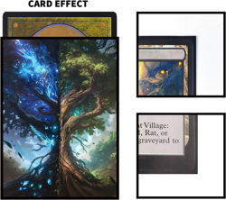 Card Sleeves for MTG - 100 Pack Day and Night Art, Sun Vs Moon Tree Fantasy Land 313044564576 - Image 2
