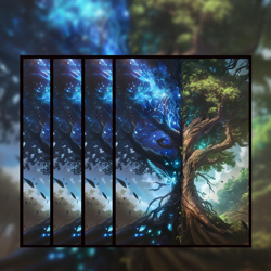 Card Sleeves for MTG - 100 Pack Day and Night Art, Sun Vs Moon Tree Fantasy Land 313044564576 - Image 4