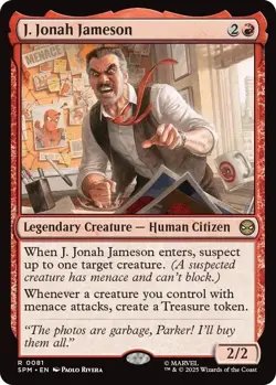 J. Jonah Jameson NM Spider-Man Set MTG Magic the Gathering Red English Card - Image 1