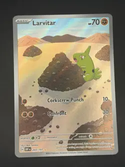 Larvitar 203/197 Illustration Rare Obsidian Flames Pokemon Near Mint - Image 3