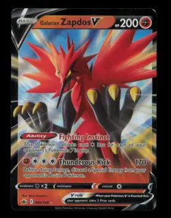 HOLO GALARIAN ZAPDOS V V RARE HOLO 080/198 NM POKEMON - Image 1