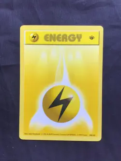Pokemon Cards: Base Set 1st Edition Common: Lightning Energy 100/102 - Image 1