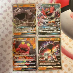 Pokemon TCG 4 Card Lot Holo GX Onix Incineroar Magcargo Buzzwole English - Image 1