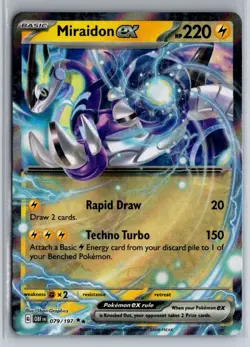 Miraidon ex 079/197 Double Rare Obsidian Flames Pokemon Holo Near Mint - Image 1