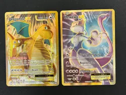 POKEMON - EVOLUTIONS (2) CARD LOT - MEWTWO EX / DRAGONITE EX - Image 1