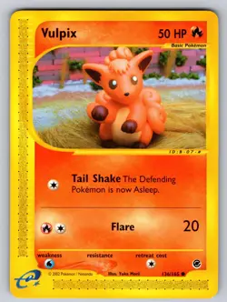 Vulpix 136/165 Common Expedition Base Set Pokemon Near Mint - Image 1