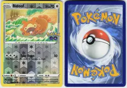 Bidoof (Peelable Ditto) 059/078 Common Pokemon GO Pokemon Reverse Holo LP - Image 1