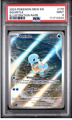 Pokemon Squirtle Illustration Rare #170/165 Scarlet & Violet MEW EN 151 PSA 9 - Image 1