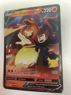 Pokemon Lance's Charizard V SWSH133 Celebrations Promo LP Card Free Shipping - Image 1